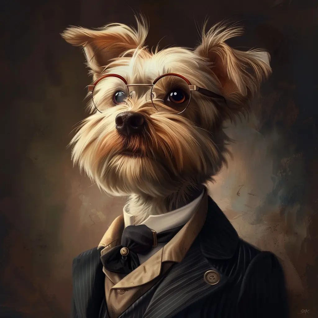 A screenshot of Free Avatar: Fantasy Salesperson Dog Avatar