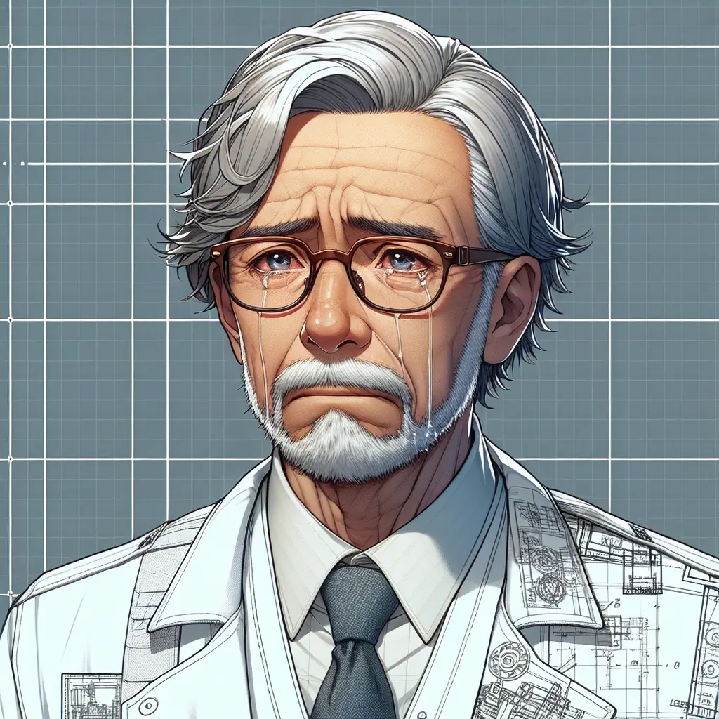 A screenshot of Free Avatar: Elderly Engineer Anime Portrait