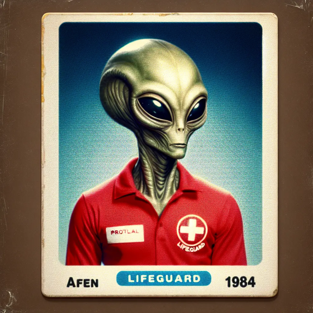 A screenshot of Free Avatar: 1980s Alien Lifeguard Superhero Style