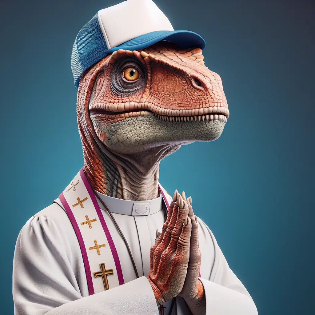 A screenshot of Free Avatar: Dinosaur Clergy AI Avatar