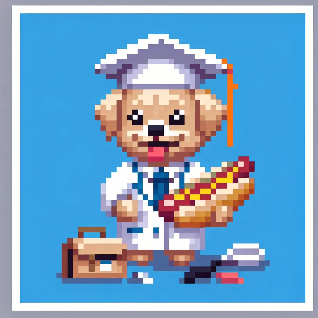 A screenshot of Free Avatar: Pixel Art Puppy Physical Therapist