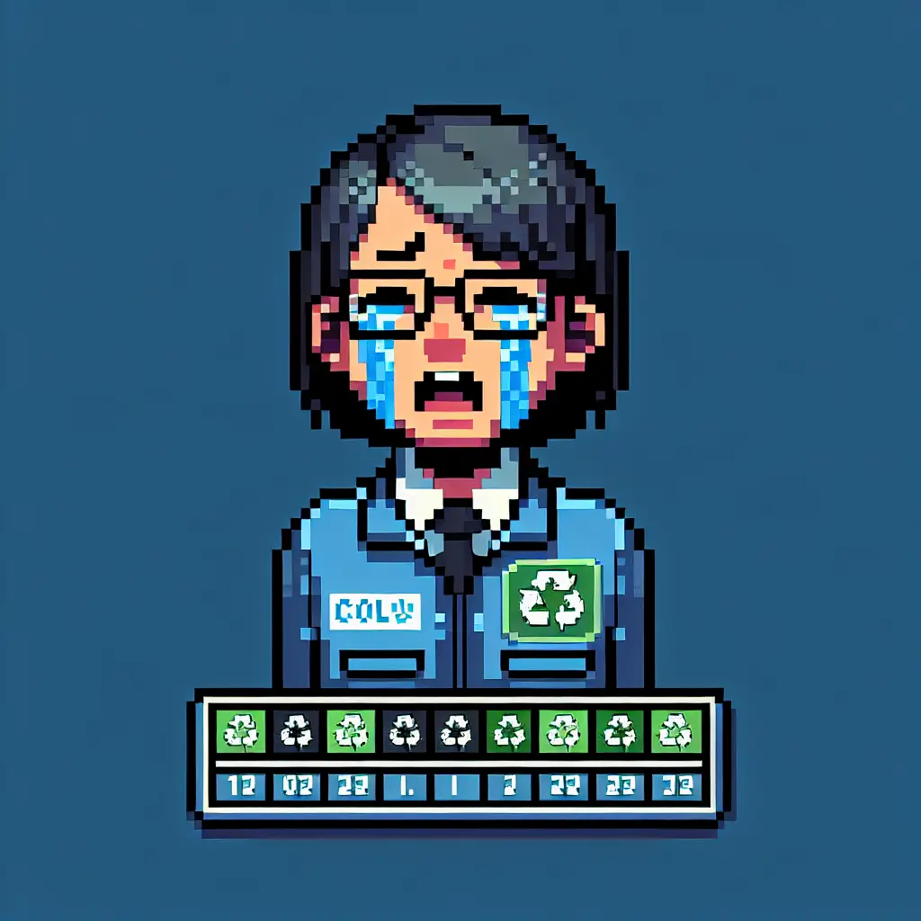 A screenshot of Free Avatar: 8-bit Pixel-Art Recycling Coordinator