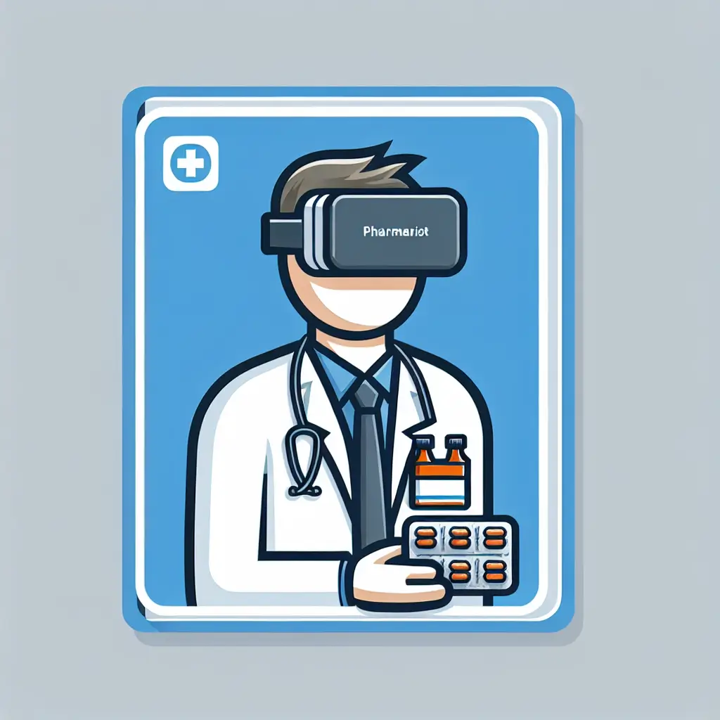 A screenshot of Free Avatar: Pharmacist Stick Figure with VR Headset