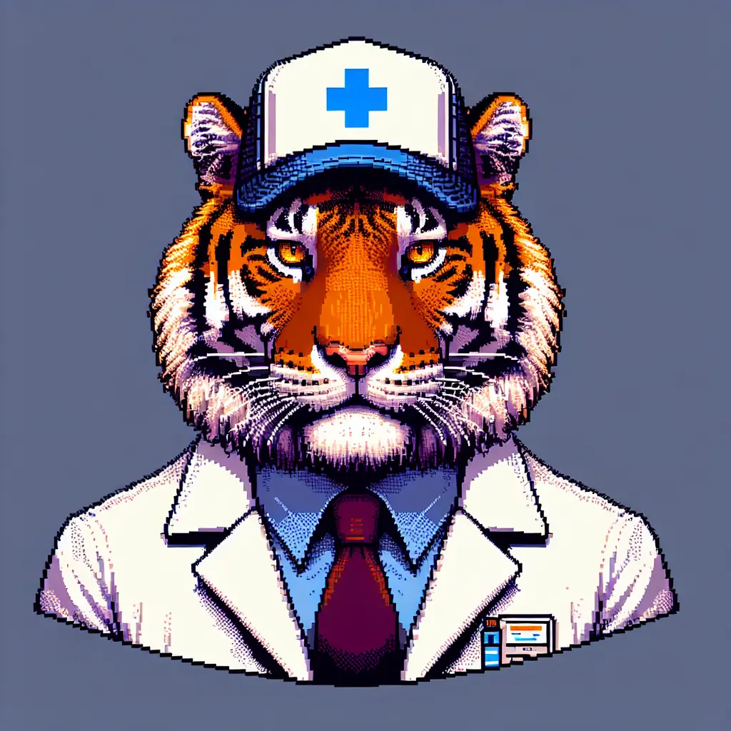 A screenshot of Free Avatar: Tiger Pharmacist 8-bit Style