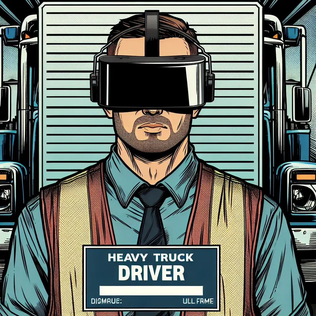 A screenshot of Free Avatar: Comic Book Style Heavy Truck Driver Stick Figure