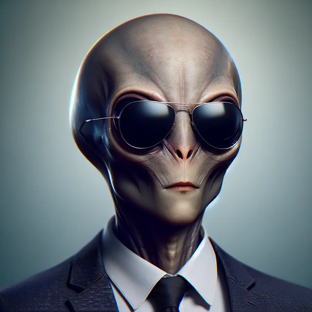 A screenshot of Free Avatar: Alien Web Developer with Sunglasses