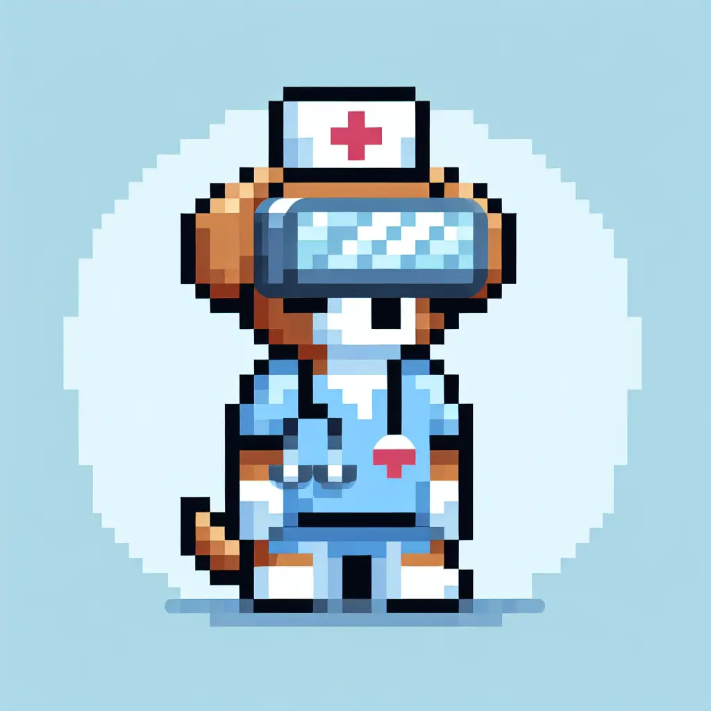 A screenshot of Free Avatar: Nurse Practitioner Puppy in 8-Bit Style