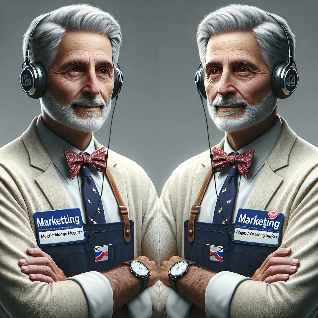 A screenshot of Free Avatar: Elderly Marketing Manager AI Avatar