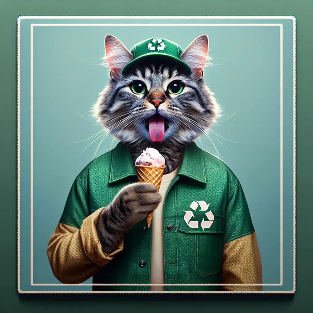 A screenshot of Free Avatar: Fantasy Cat Recycling Coordinator AI Avatar