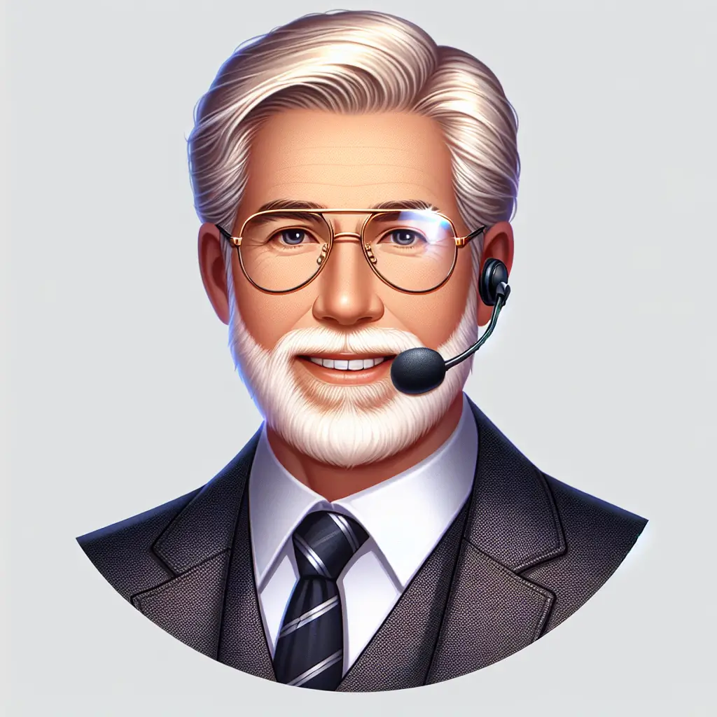 A screenshot of Free Avatar: Elderly Caucasian Male Dentist AI Avatar