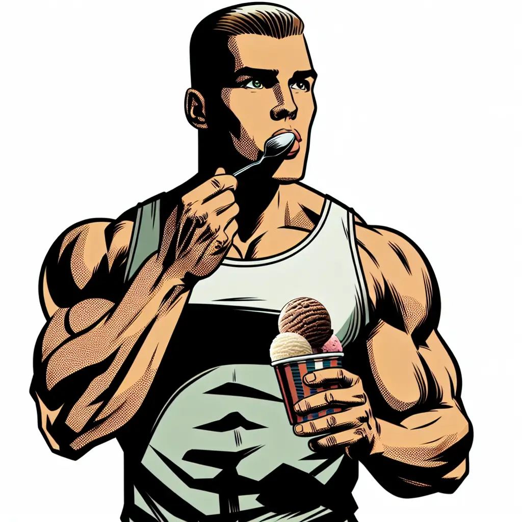 A screenshot of Free Avatar: Fitness Club Manager Eating Ice Cream