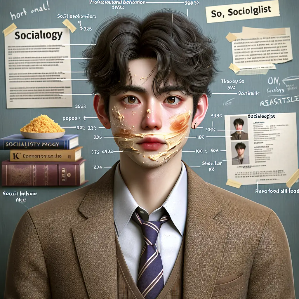 A screenshot of Free Avatar: Sociologist K-Pop Style Avatar with Food on Face