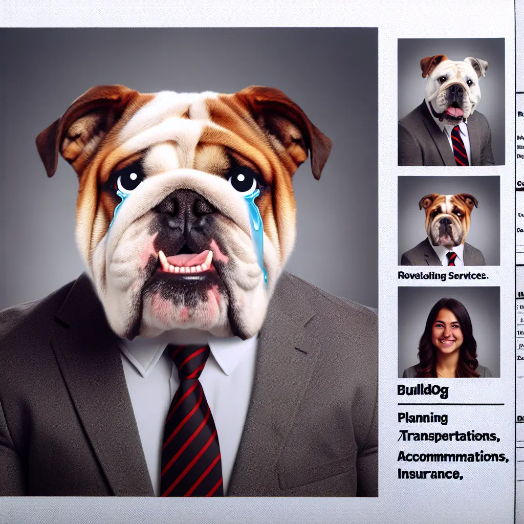 A screenshot of Free Avatar: Travel Agent Bulldog Crying Profile Picture