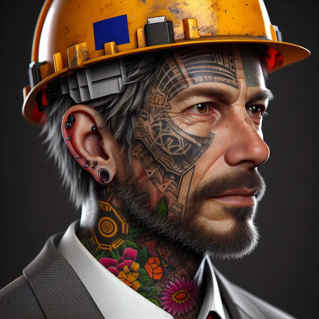 A screenshot of Free Avatar: Construction Manager with Tattoos