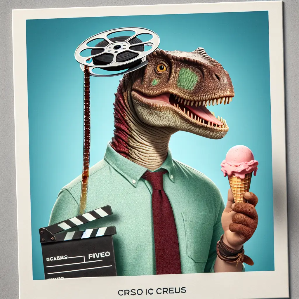 A screenshot of Free Avatar: Dinosaur Film Editor with Ice Cream