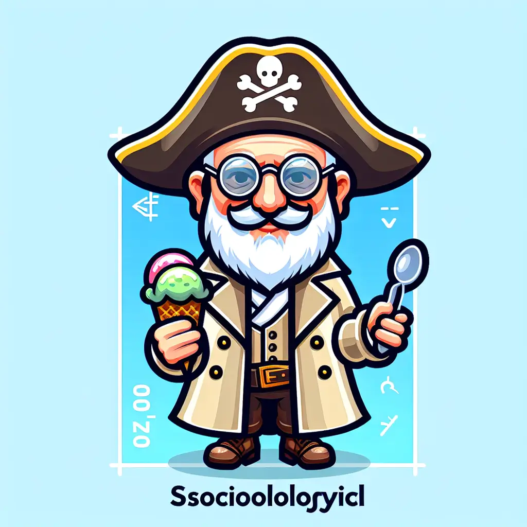 A screenshot of Free Avatar: Sociologist Pirate Enjoying Ice Cream Cartoon Avatar