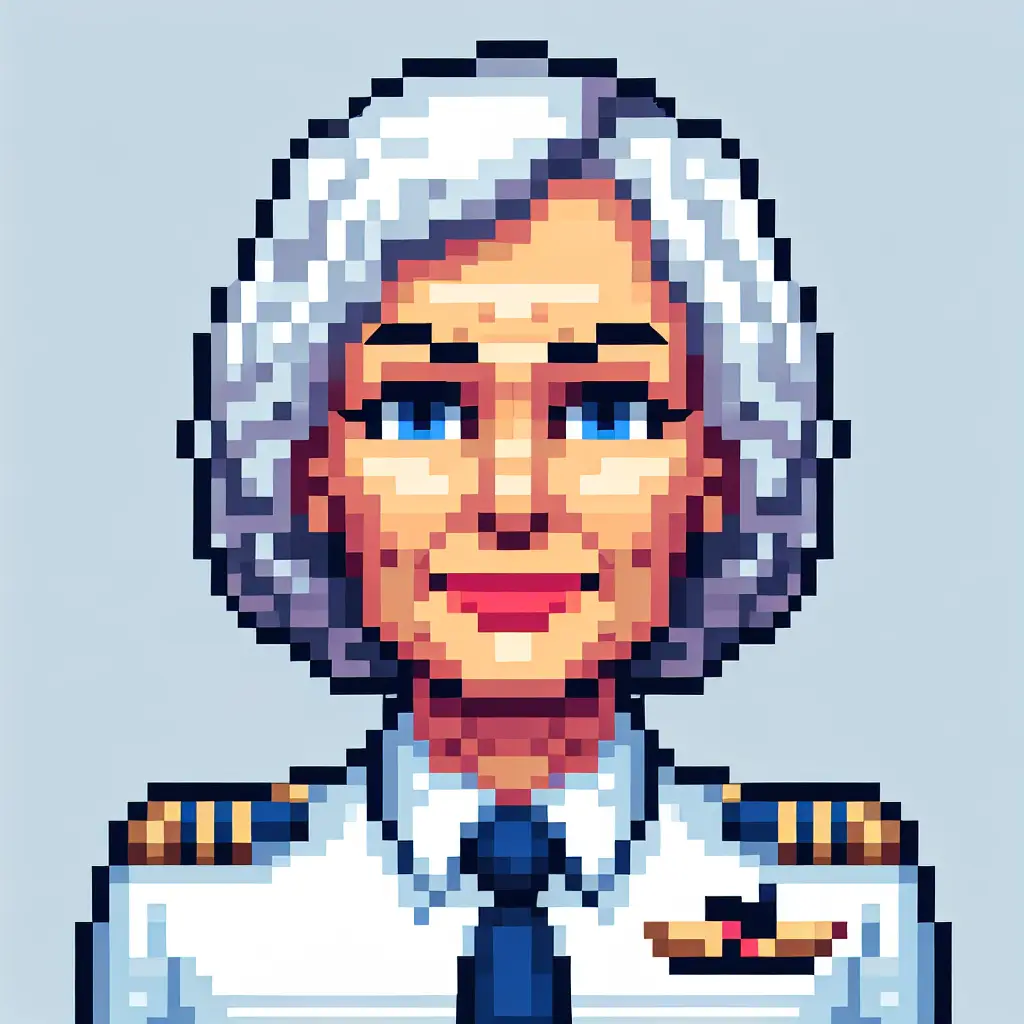 A screenshot of Free Avatar: Elderly Caucasian Woman 8-Bit Pixel Art