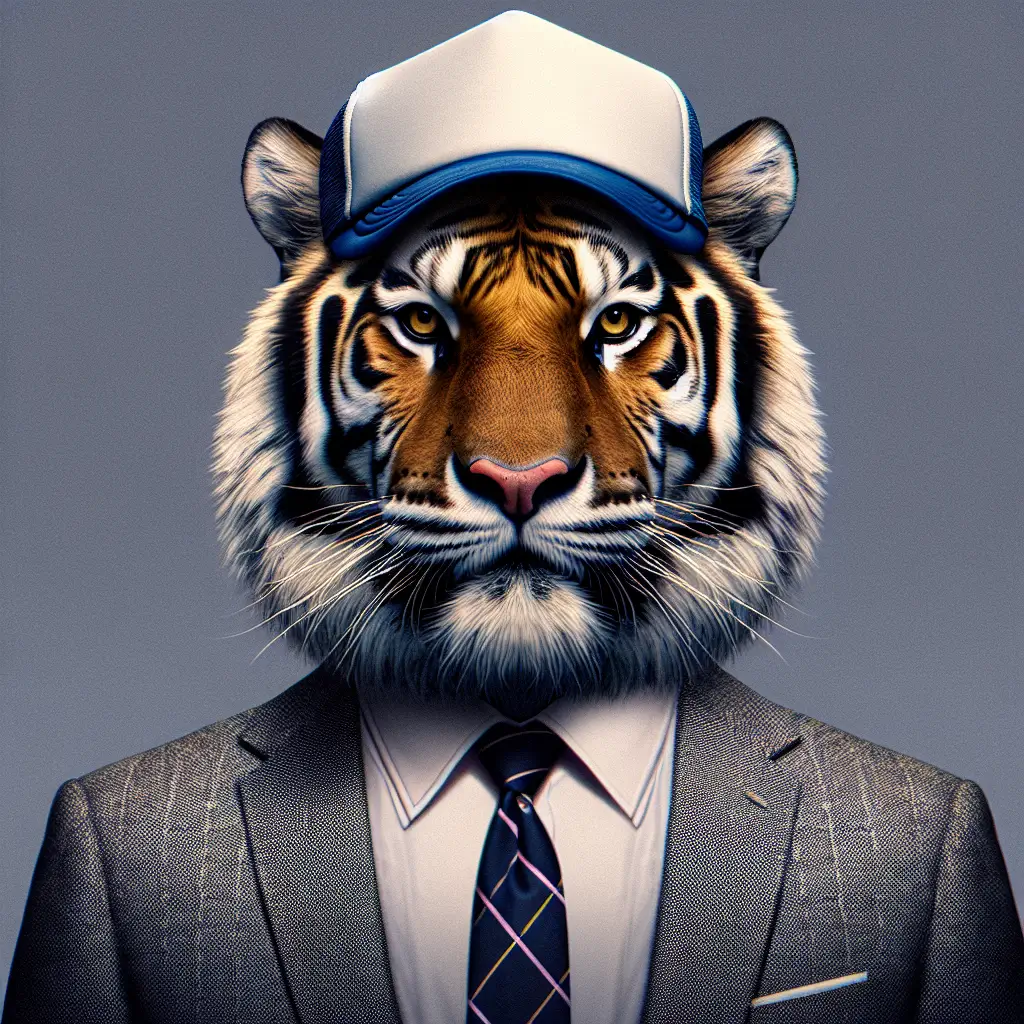 A screenshot of Free Avatar: Tiger Event Planner with Trucker Hat