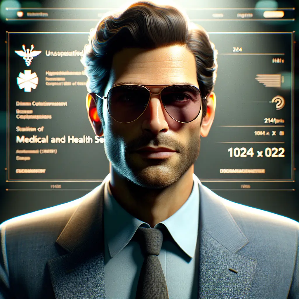 A screenshot of Free Avatar: Medical and Health Services Manager with Sunglasses