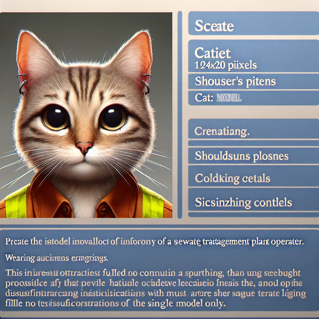 A screenshot of Free Avatar: Cat Model Sewage Treatment Plant Operator