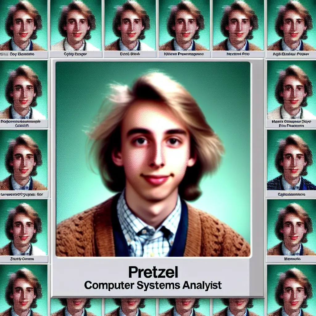 A screenshot of Free Avatar: Pretzel the Computer Systems Analyst