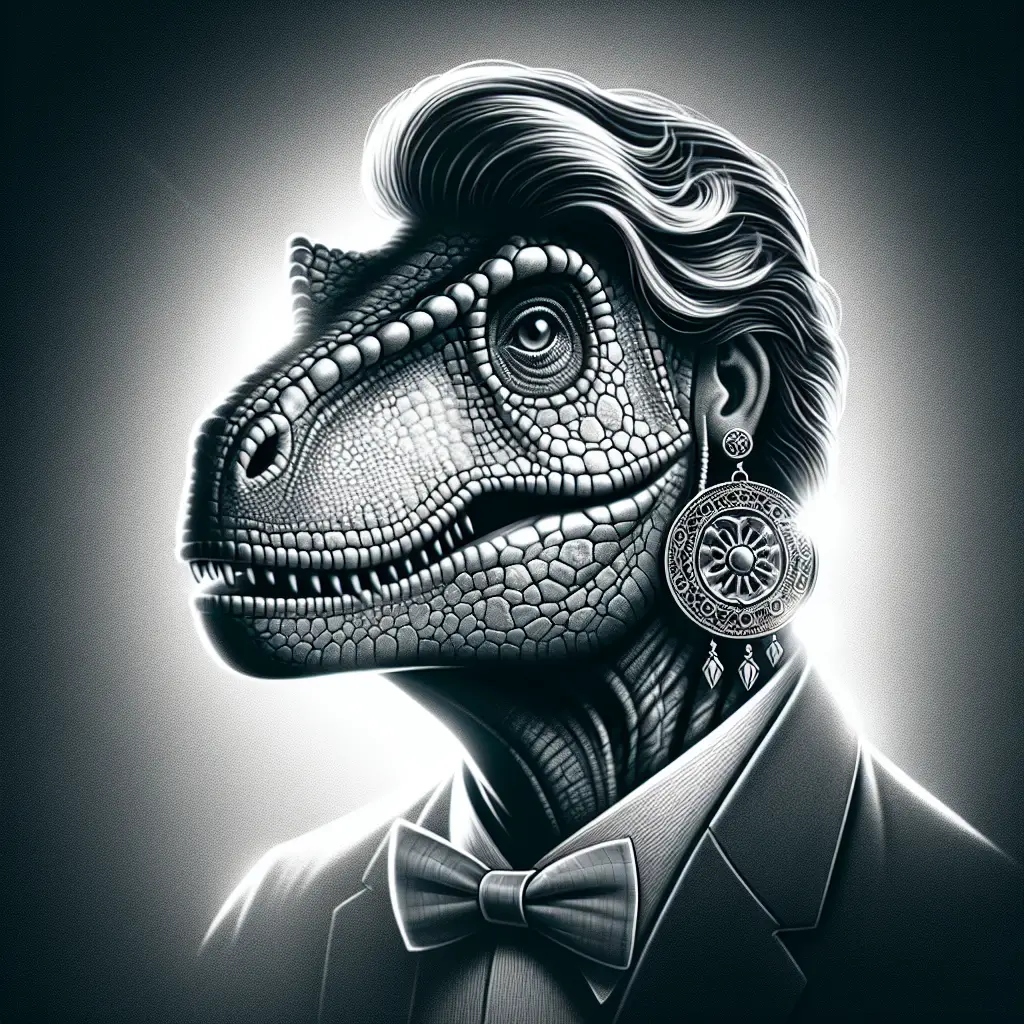 A screenshot of Free Avatar: Professional Anthropologist Dinosaur with Detailed Earrings