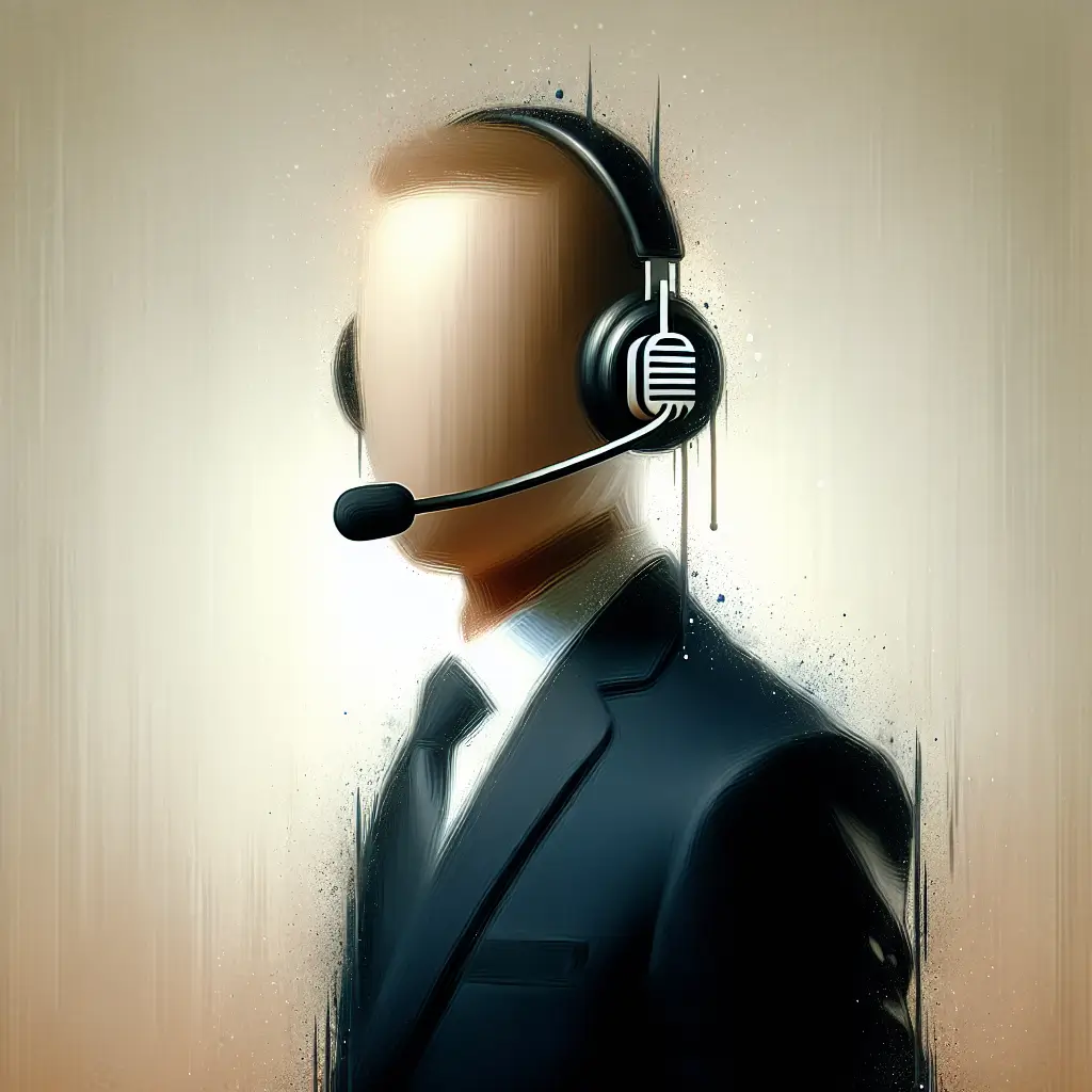 A screenshot of Free Avatar: Real Estate Agent Stick Figure with Headworn Microphone