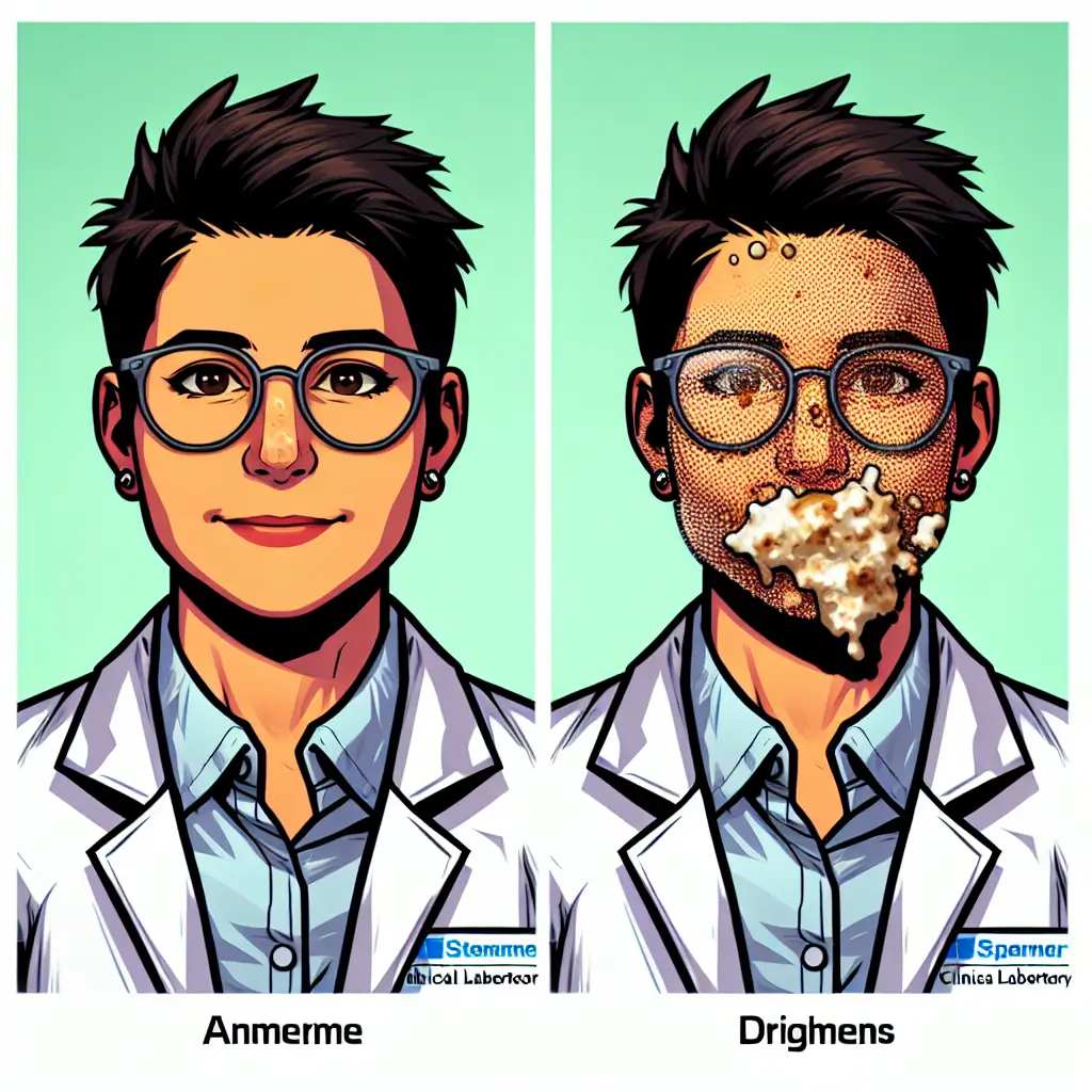 A screenshot of Free Avatar: Comic Style Clinical Laboratory Technician with Food Covering Face