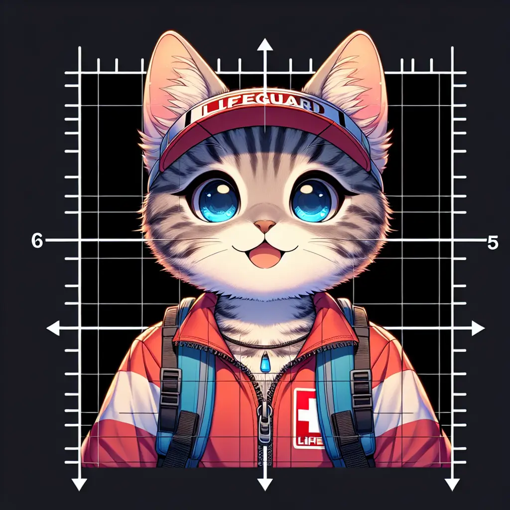 A screenshot of Free Avatar: Anime-Style Lifeguard Kitten