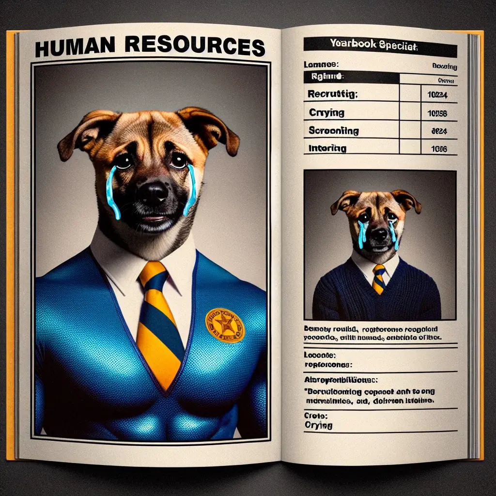 A screenshot of Free Avatar: HR Specialist Superhero Canine Character