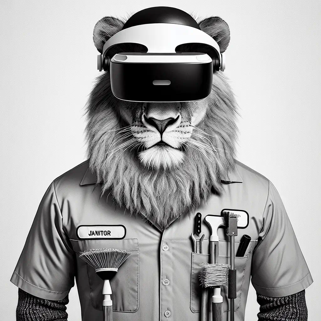 A screenshot of Free Avatar: Lion Janitor VR