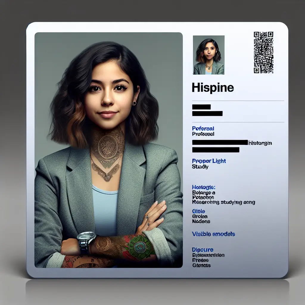 A screenshot of Free Avatar: Professional Hispanic Female Historian with Tattoos