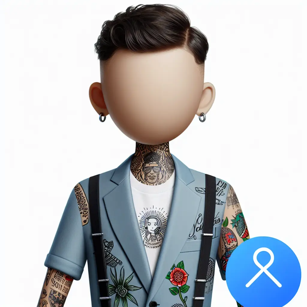 A screenshot of Free Avatar: Stick Figure Fashion Designer with Intricate Tattoos