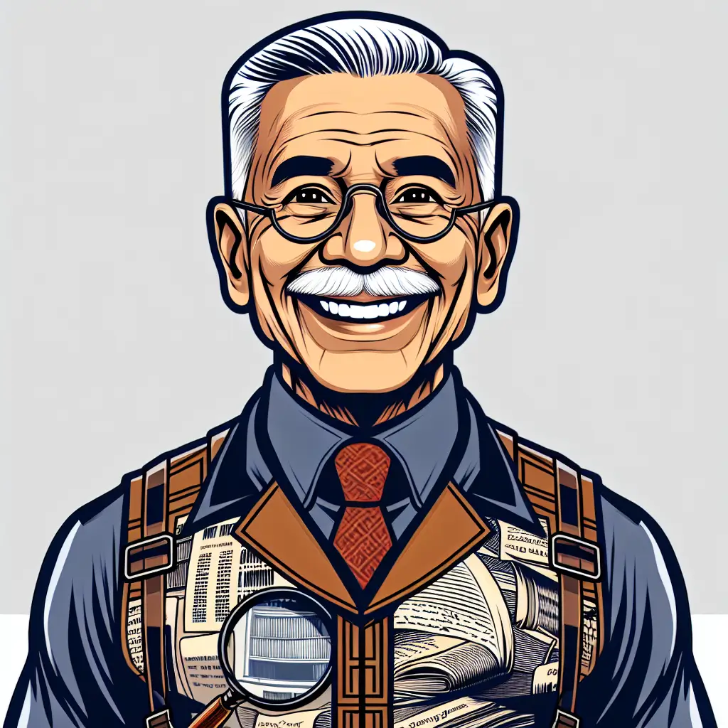 A screenshot of Free Avatar: Elderly South Asian Archivist Superhero