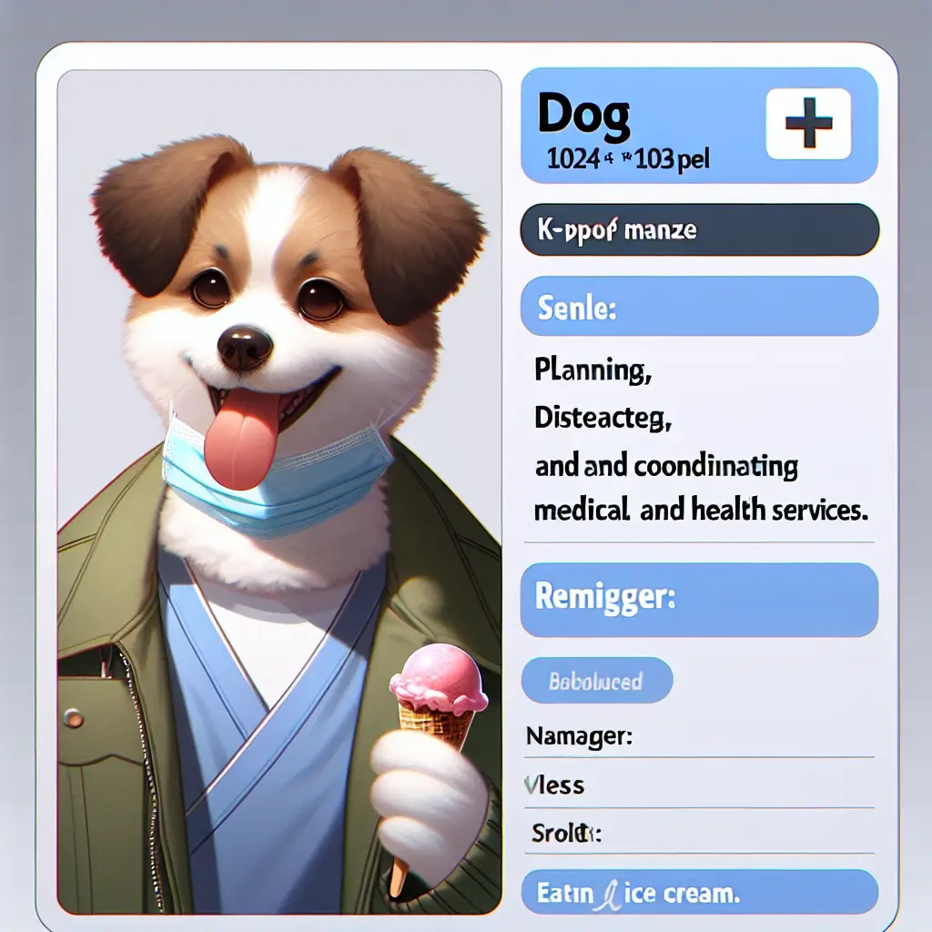 A screenshot of Free Avatar: K-Pop Style Dog Medical Manager Eating Ice Cream