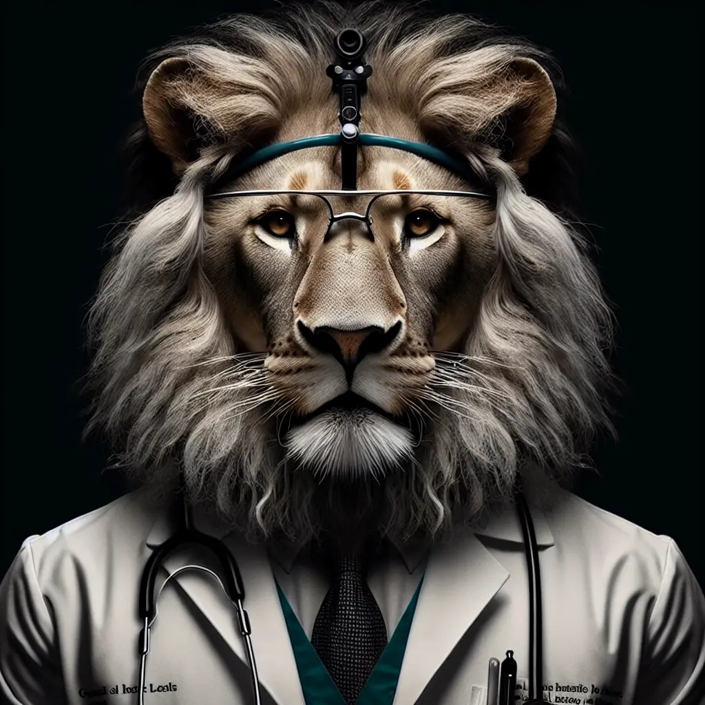 A screenshot of Free Avatar: Lion Anesthesiologist with Nose Piercing