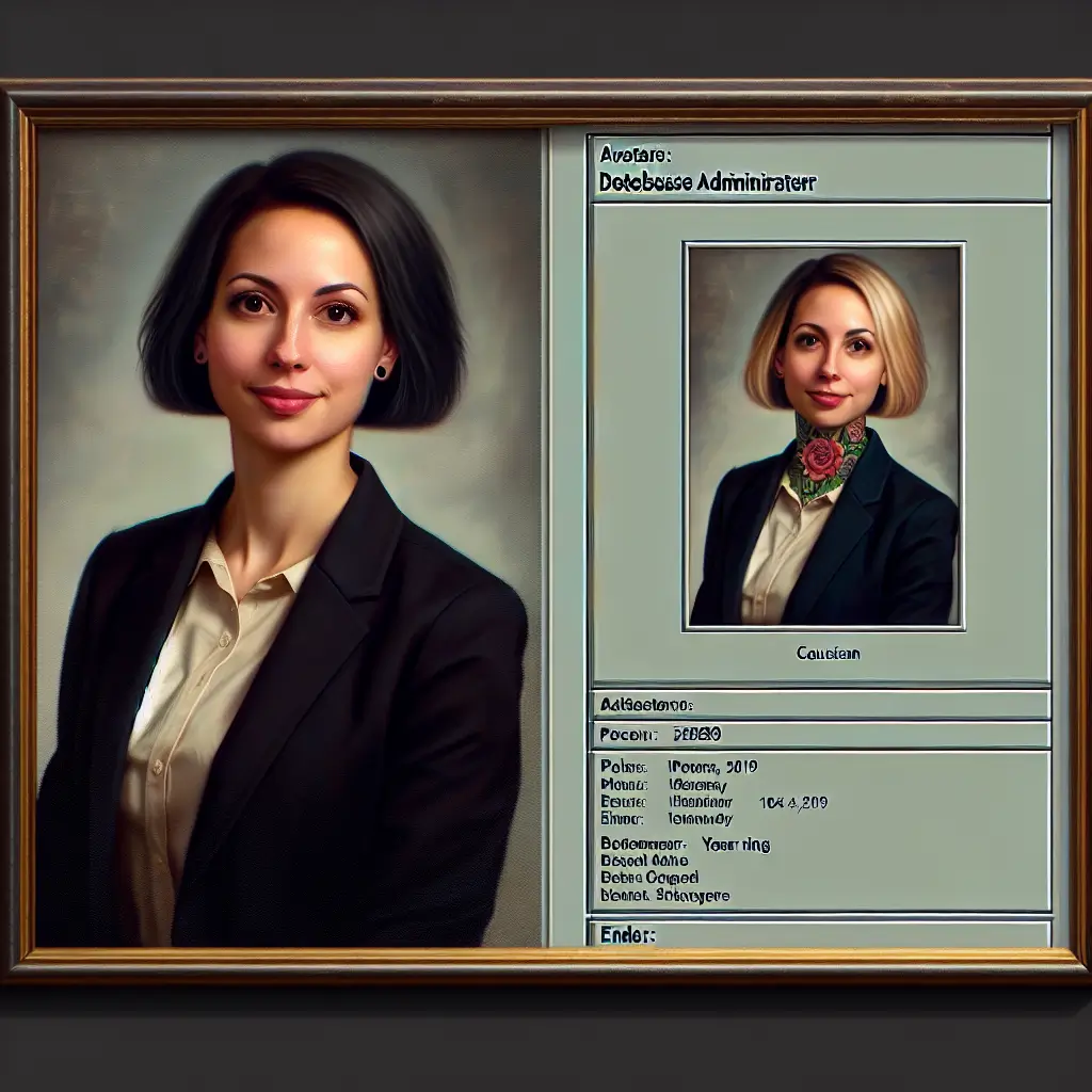 A screenshot of Free Avatar: AI Generated Avatar of a Caucasian Woman Database Administrator