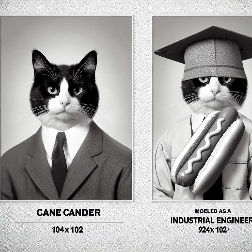 A screenshot of Free Avatar: Black and White Cat Industrial Engineer