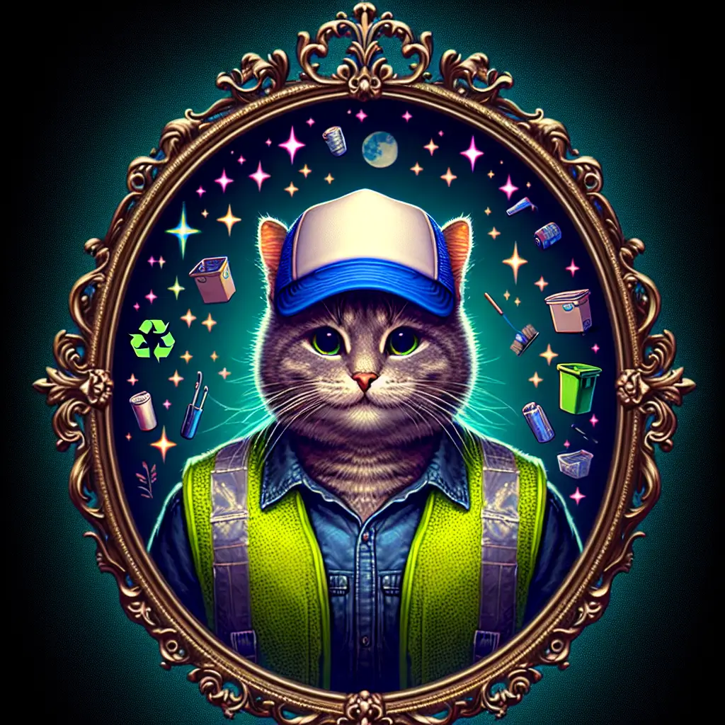 A screenshot of Free Avatar: Recycling Coordinator Cat AI Avatar