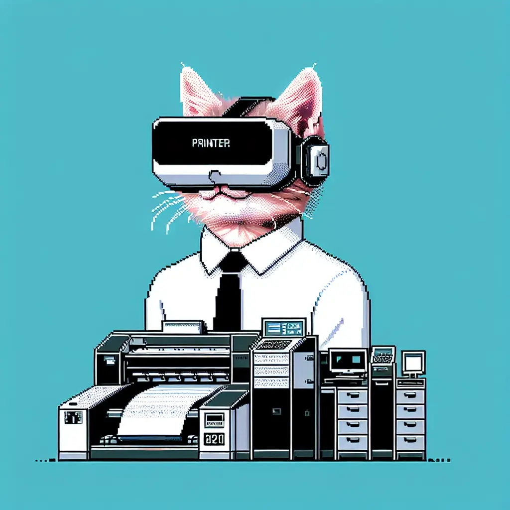 A screenshot of Free Avatar: 8-Bit Pixel Kitten in VR Headset