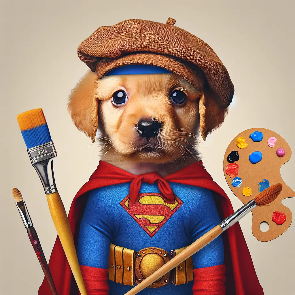 A screenshot of Free Avatar: Superhero Puppy Painter