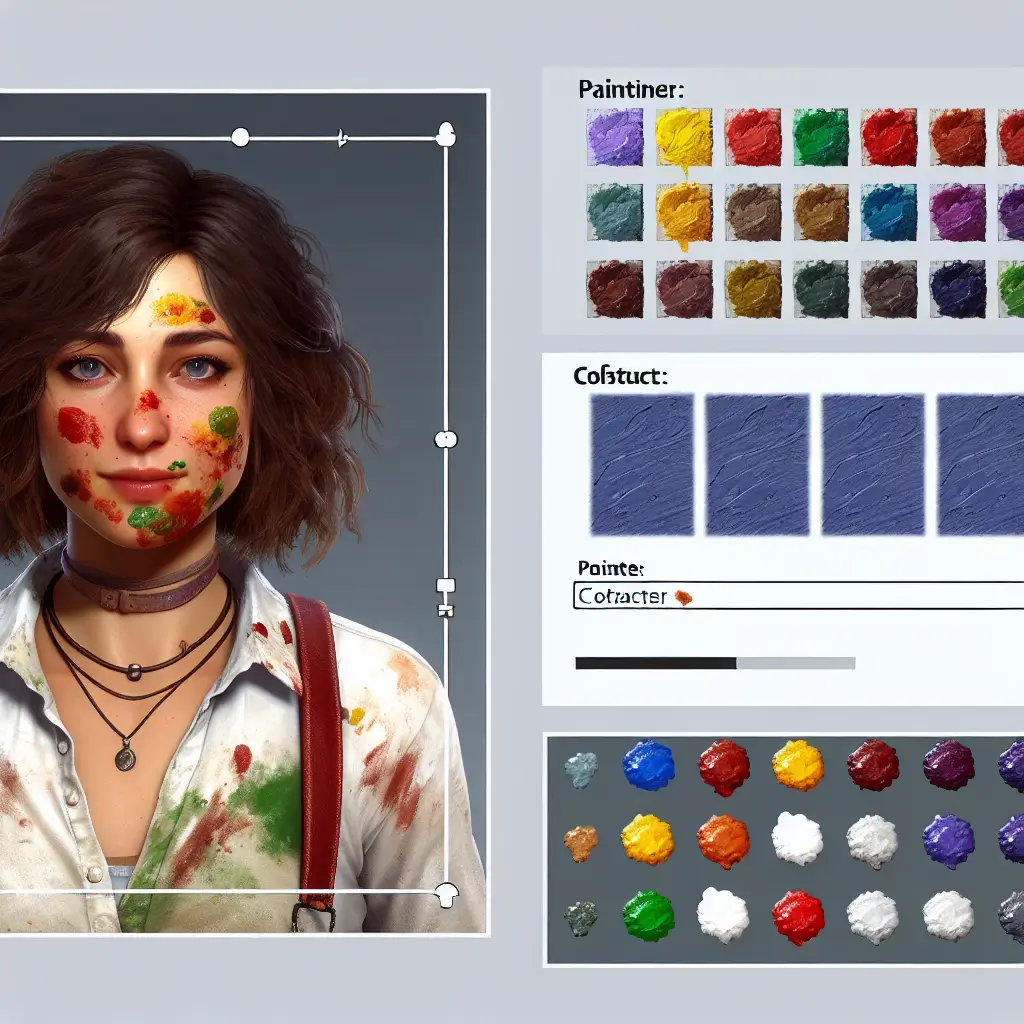 A screenshot of Free Avatar: Painter Video Game Character with Food on Face