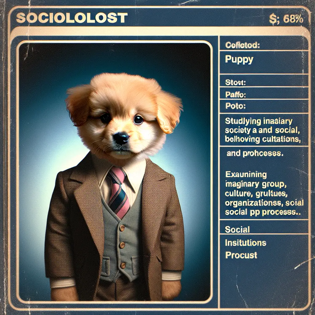 A screenshot of Free Avatar: Professional Sociologist Puppy