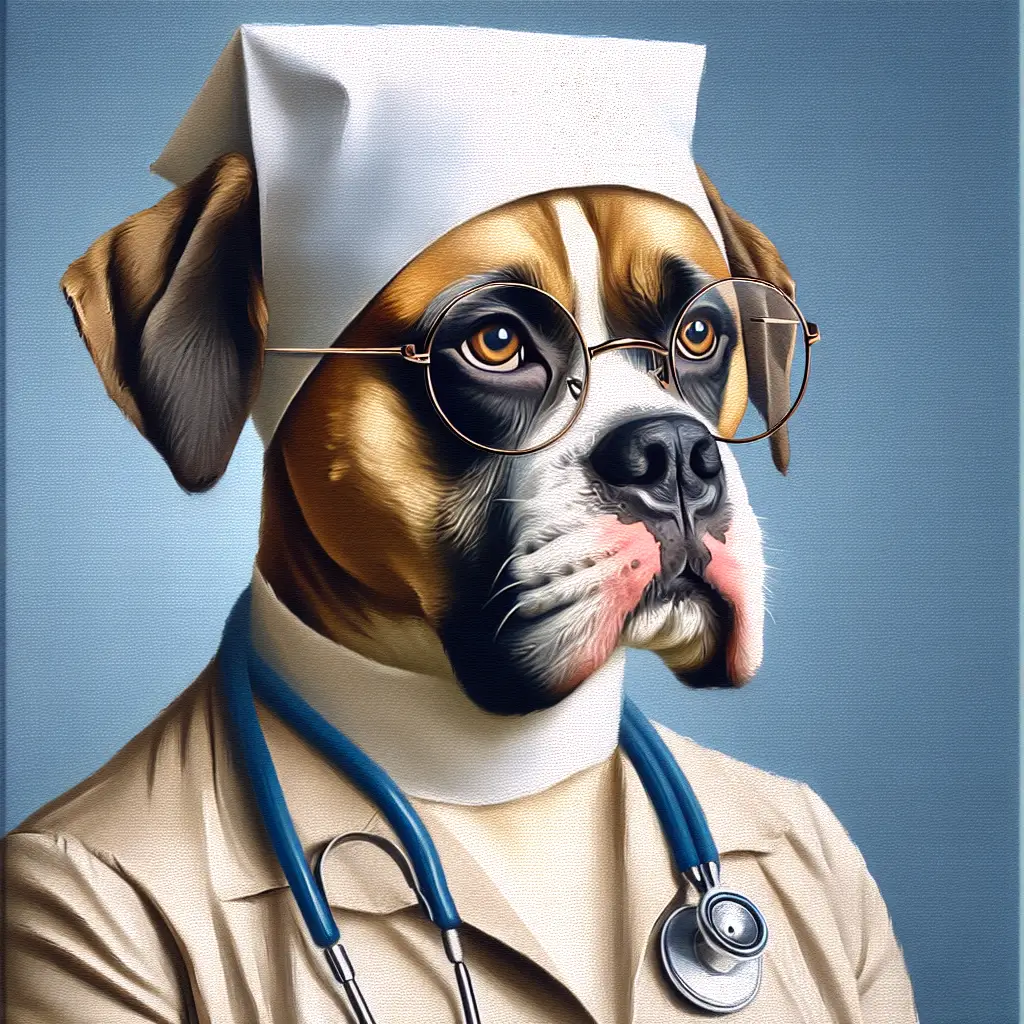 A screenshot of Free Avatar: Nurse Practitioner Dog Avatar