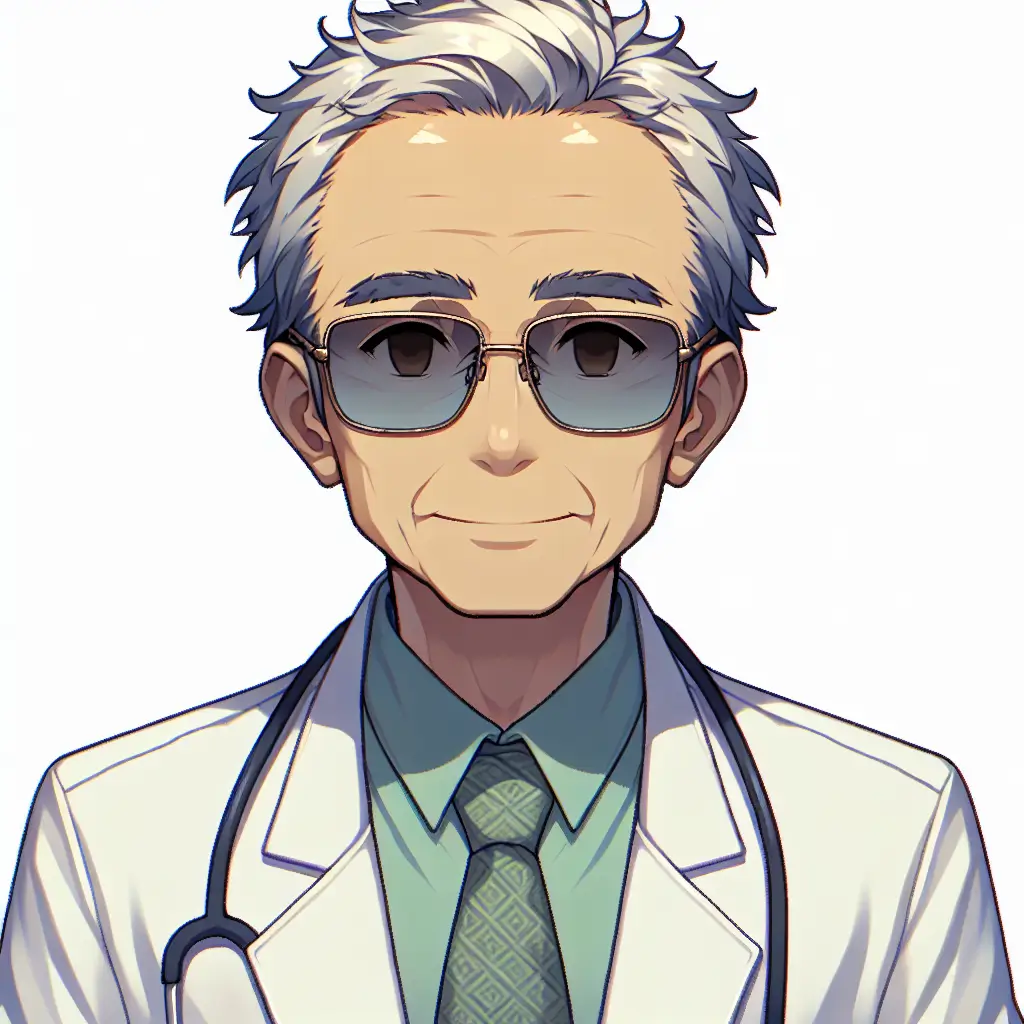 A screenshot of Free Avatar: Hispanic Anesthesiologist Anime Style Avatar