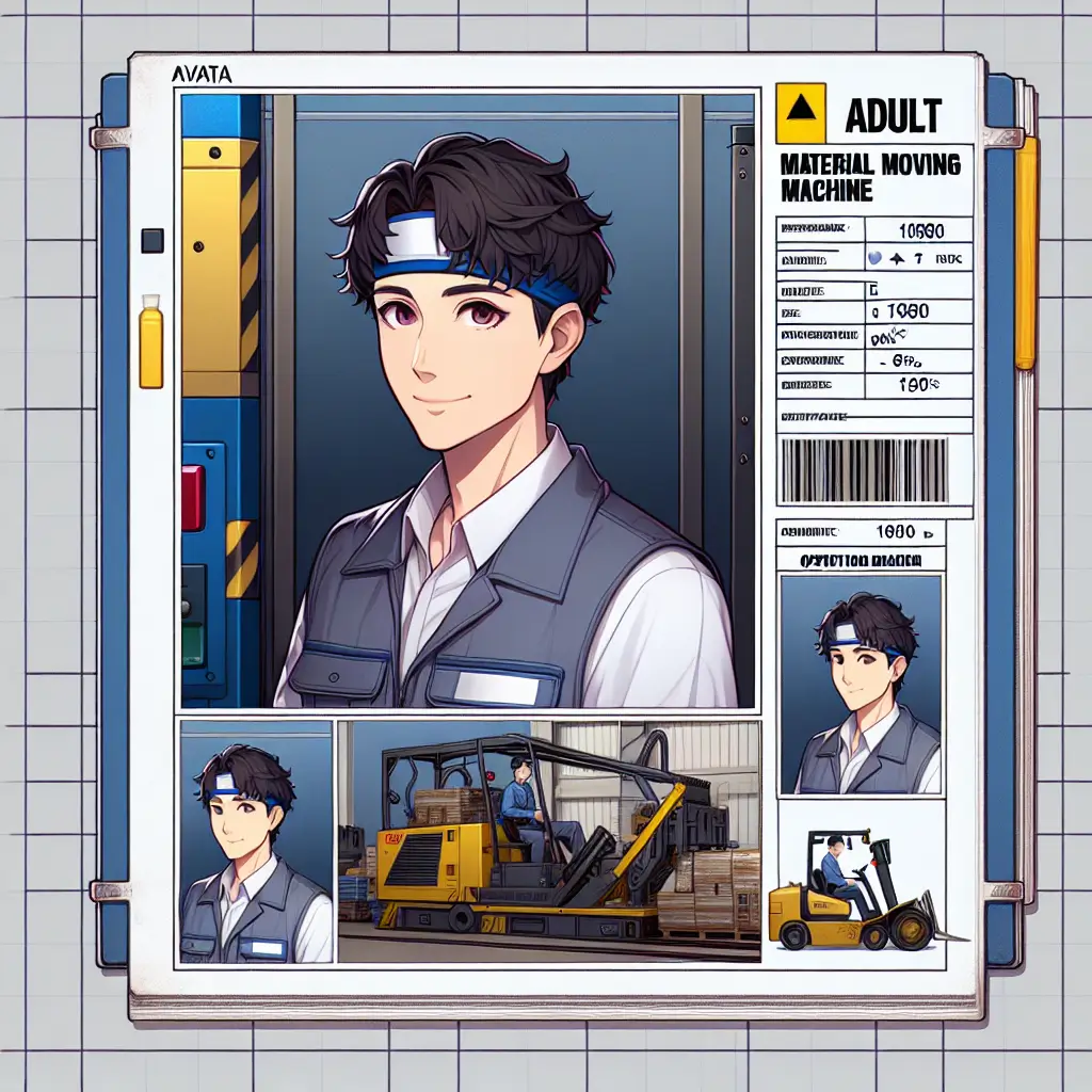 A screenshot of Free Avatar: Anime-Styled Material Moving Machine Operator