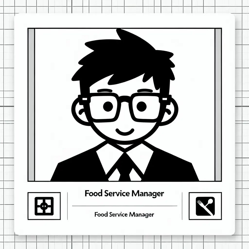 A screenshot of Free Avatar: Anime-style Food Service Manager with Glasses