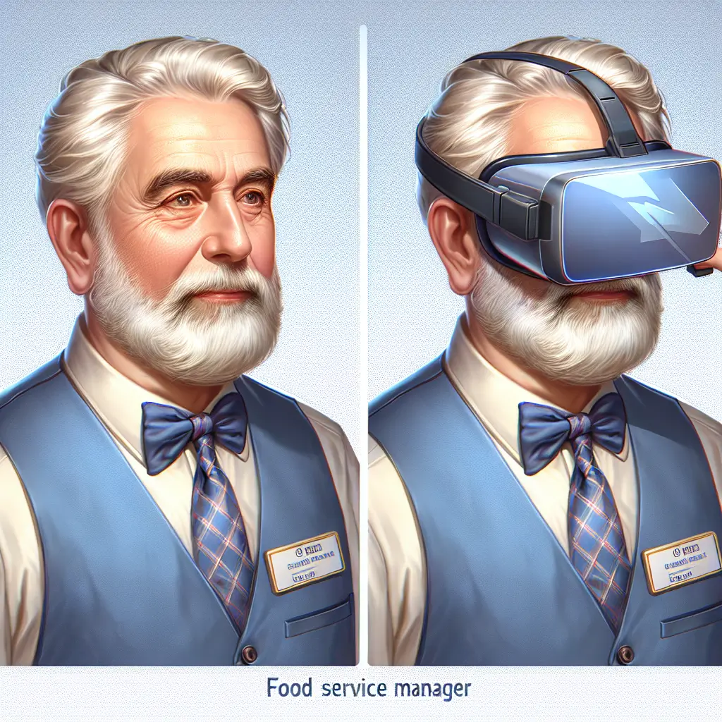 A screenshot of Free Avatar: Elderly Food Service Manager Avatar