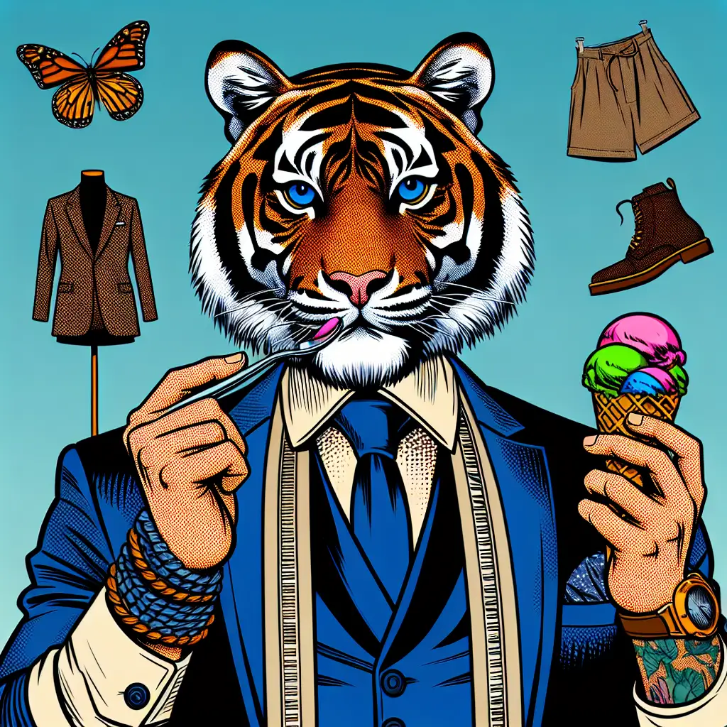 A screenshot of Free Avatar: Tiger Fashion Designer with Ice Cream