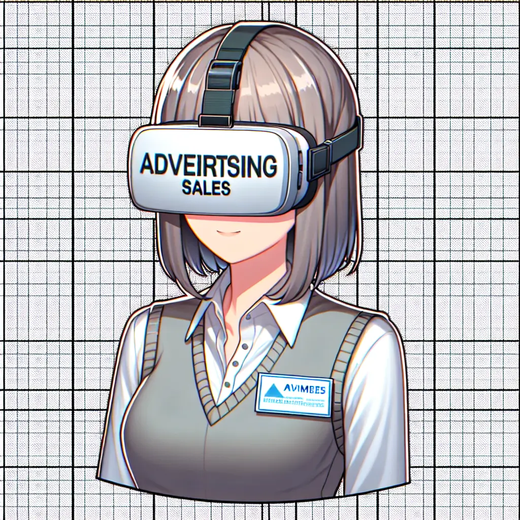 A screenshot of Free Avatar: Anime-style Advertising Sales Agent in VR Headset